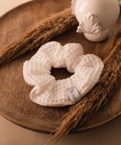 Scrunchie in cotone nido d'ape