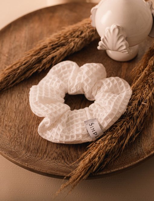 Scrunchie in cotone nido d'ape