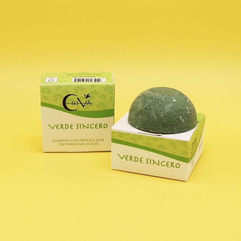 Shampoo per Capelli Grassi con Ortica e Aloe - Verde Sincero 55gr I Chiva