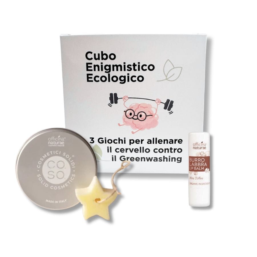 Cubo Stella Plus: Bagnoschiuma a forma di Stella e Burro Labbra Bio Mou (Scegli: Kit con Cubo Enigmistico)