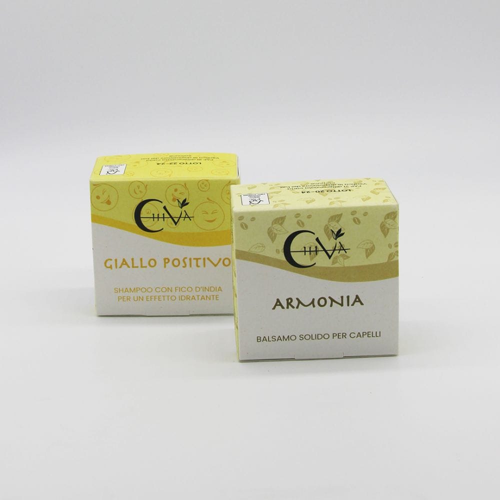Kit Shampoo e Balsamo Solido Idratanti - Due per Te Positivo 95gr I Chiva