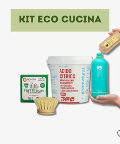 KIT ECO CUCINA | Sapone piatti solido, Spazzola piatti, Acido citrico, Sgrassatore