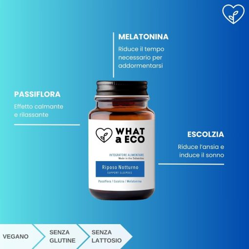 RIPOSO NOTTURNO 30 caps | Integratore a base di Melatonina, Passiflora ed Escolzia - immagine 3