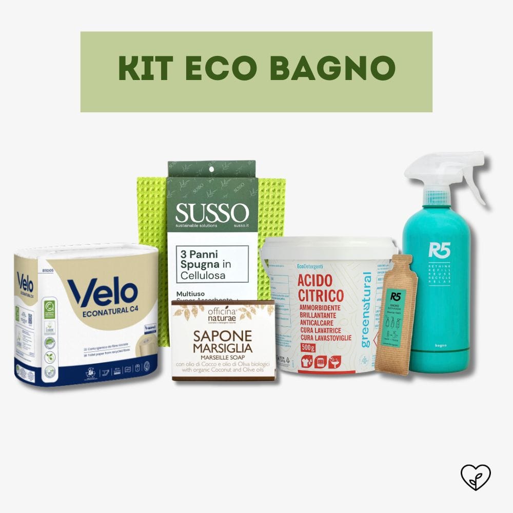 KIT ECO BAGNO | Carta igienica, Sapone di Marsiglia, Panni in cellulosa, Kit bagno, Acido citrico