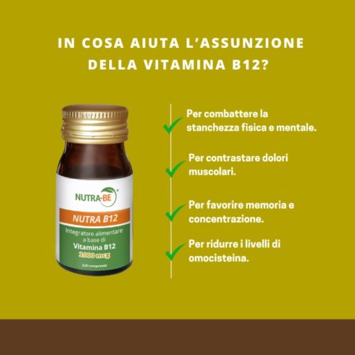 NUTRA B12 1000 mcg cianocobalamina | 120 compresse | Vegan - immagine 5