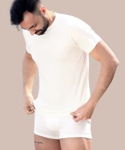 Alternative view of T-shirt in fibra di Bamboo | Bianco/Nero