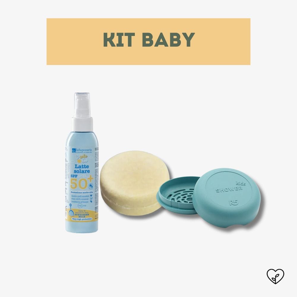 KIT BABY | Latte solare Baby, Doccia Shampoo delicato, Portashower