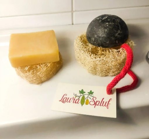 Posa sapone in luffa disco da 3 cm - immagine 3