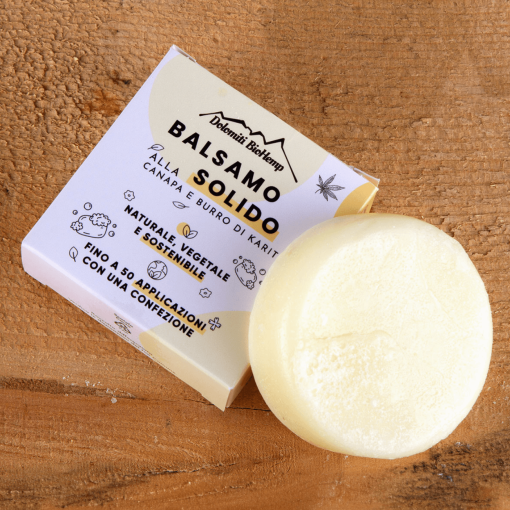 Balsamo per capelli solido alla canapa 60 gr | Dolomiti BioHemp | Brutti ma buoni - immagine 2