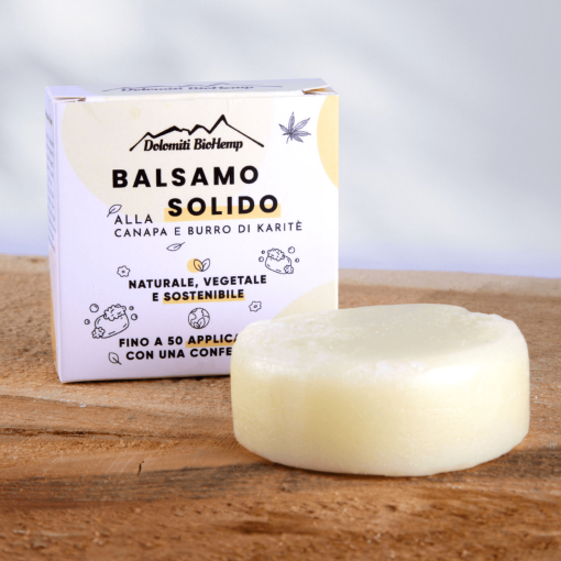 Balsamo per capelli solido alla canapa 60 gr | Dolomiti BioHemp | Brutti ma buoni - immagine 3