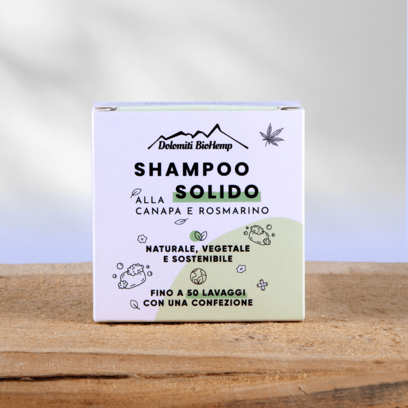 Shampoo solido per capelli alla canapa e rosmarino 60 gr | Dolomiti BioHemp