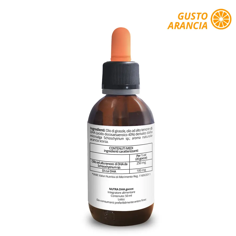 NUTRA DHA omega 3 per cervello e vista | 50 ml | Vegan - immagine 2