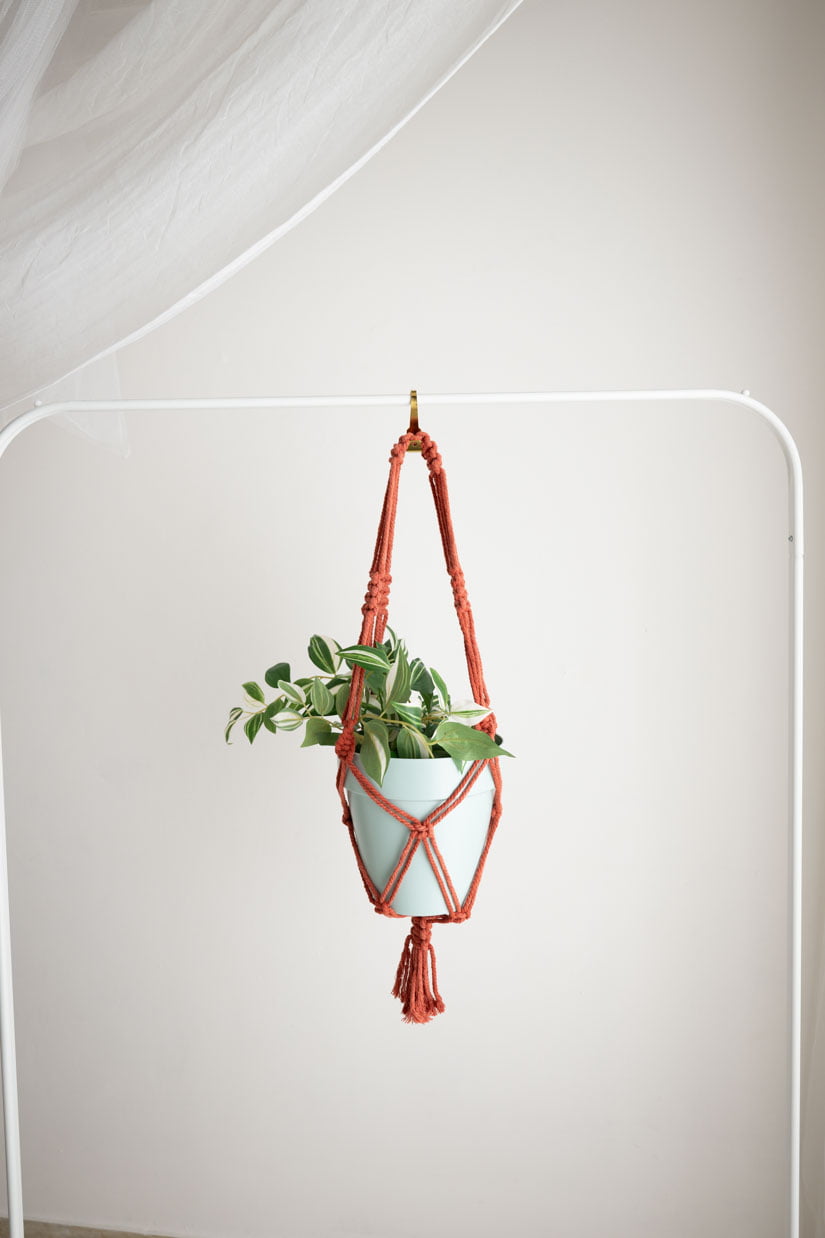 Porta piante in macramè | Macramè de Candela (Colore: mattone)