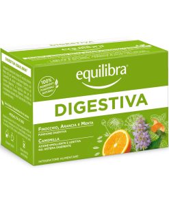 Equilibra Tisana Digestiva con Finochio Arancia e Menta Funzione Digestiva Integratore Alimentare