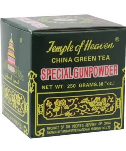 Temple of Heaven Special Gunpowder Tè Verde Cinese 250g Foglie Arrotolate Gusto Autentico e Forte Affumicato Ricco di Antiossidanti