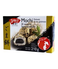 BIYORI Mochi al Sesamo 210gr - Delizioso Snack Arricchito con Sesamo per Merenda o Dolce - Dolcetti di Riso Glutinoso