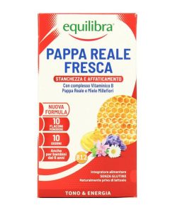 Equilibra Pappa Reale Fresca 10 Flaconi 150 ML con Vitamine B5 e B6 per Metabolismo Energetico e Riduzione della Stanchezza
