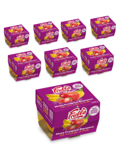 Polpa di Frutta Bi-pack Mela Fragola Banana- 2x100g Pack 12 pezzi