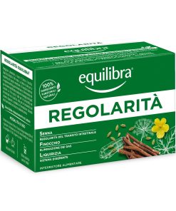 Equilibra Tisana Regolarità Integratore Alimentare con Senna Finocchio Liquirizia Betulla e Vite Rossa per Regolarità Intestinale e Motilità Gastrointestinale 100% Ingredienti Funzionali Naturali