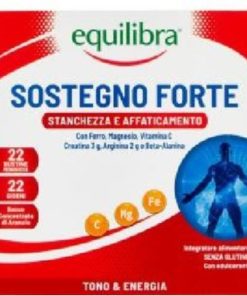 Equilibra Sostegno Forte per la Stanchezza e l'Affaticamento con 3g Creatina 2g L-Arginina e 400mg Beta-Alanina Integratore Alimentare