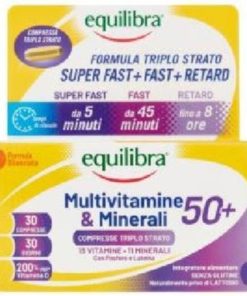 Equilibra Multivitamine e Minerali 50+ Compresse Triplo Strato Super Fast Fast Retard con Vitamine B e Minerali per Adulti