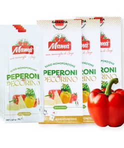 Mamà Sugo Peperoni e Pecorino - Pack 15x70g | Gusto Intenso, 100% Naturale e Senza Glutine