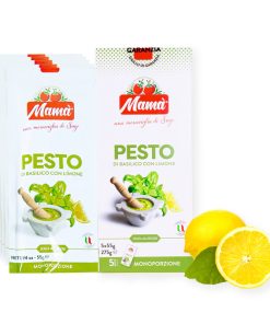 Mamà Pesto di Basilico con Limone Monoporzione 5x70g | Freschezza, Gusto e Praticità